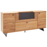 SIDEBOARD Wildeiche  190/87/44 cm  - Wildeiche/Anthrazit, Natur, Glas/Holz (190/87/44cm) - Linea Natura
