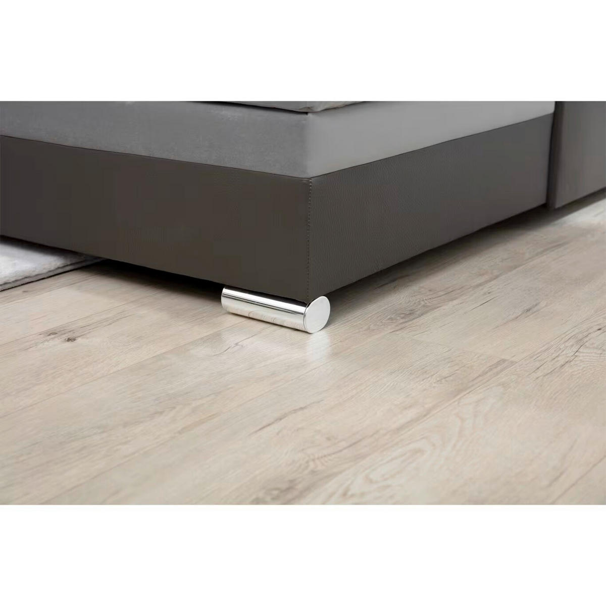 WOHNLANDSCHAFT  Grau, Schwarz Samt  - Chromfarben/Schwarz, Design, Textil/Metall (189/338/189cm) - MID.YOU