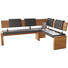 ECKBANK Lederlook Eiche massiv Eichefarben, Schwarz - Eichefarben/Schwarz, KONVENTIONELL, Holz/Textil (208/171cm) - CANTUS