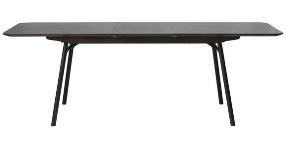 ESSTISCH Schwarz, Dunkelbraun rechteckig ausziehbar - Dunkelbraun/Schwarz, Trend, Holzwerkstoff/Metall (180-230/90/75cm) - Carryhome