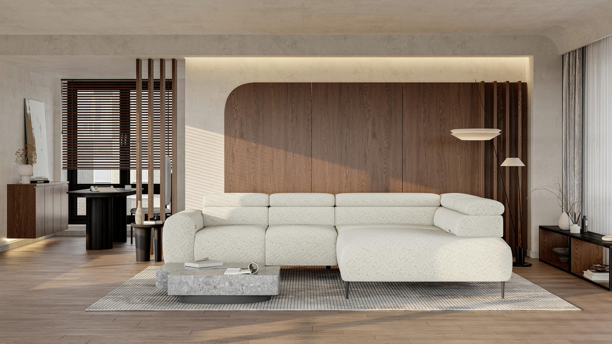SOFFA i textil ecru  - svart/ecru, Design, metall/textil (304/77/108cm) - Stylife