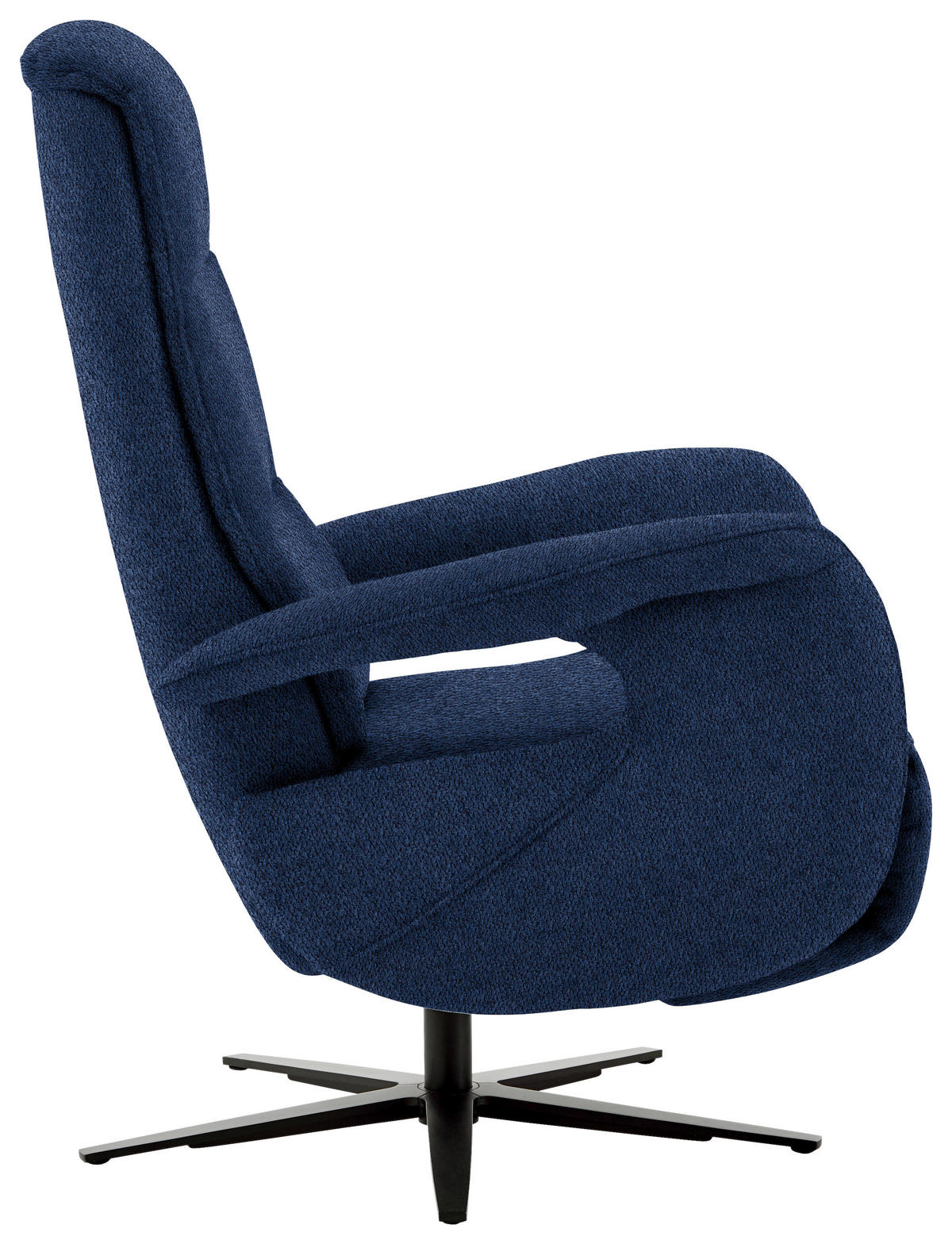 RELAXSESSEL in Textil Blau  - Blau/Schwarz, Design, Textil/Metall (71/112/83-176cm) - Beldomo Style
