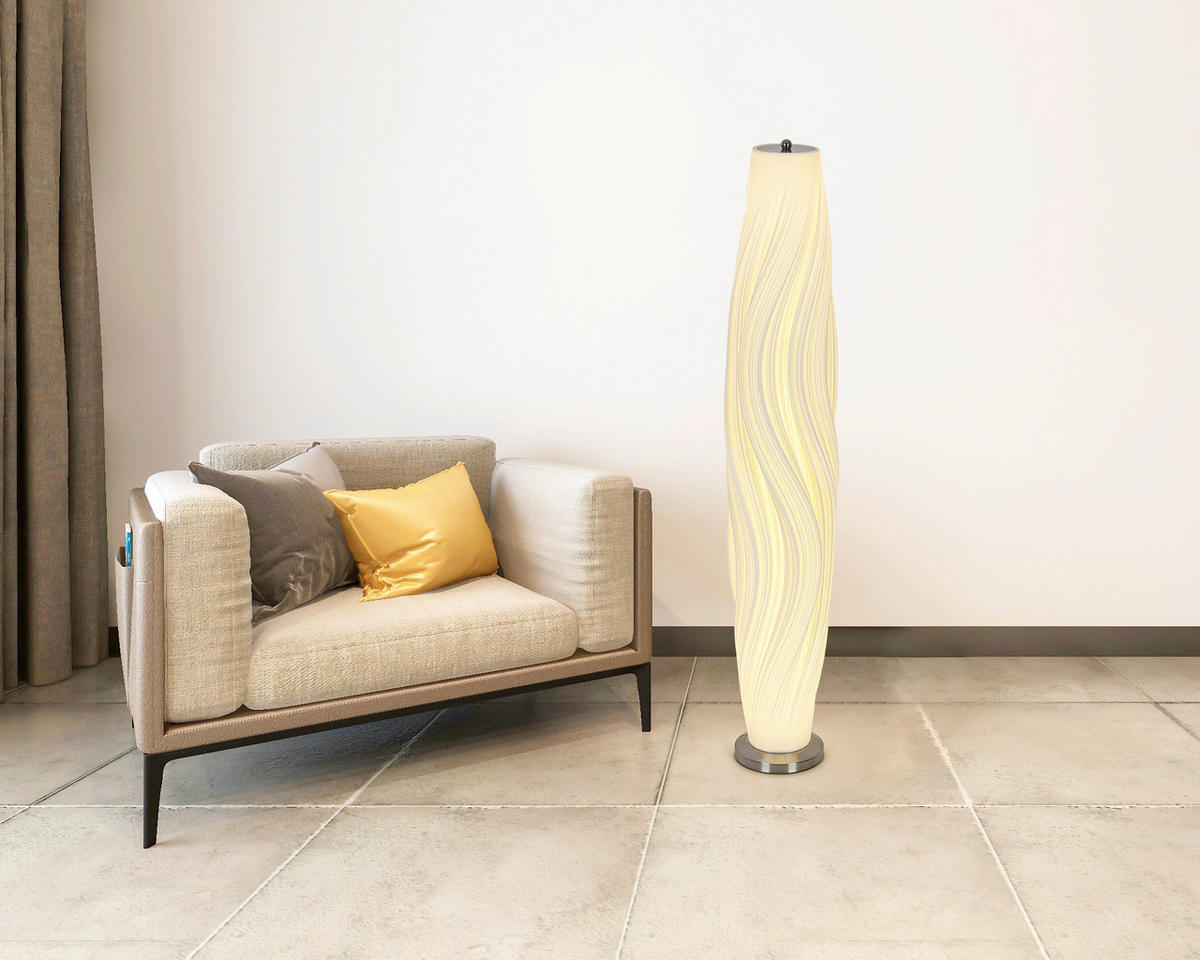 STOJACÍ LED SVÍTIDLO, 15/80 cm  - bílá/černá, Design, kov/plast (15/80cm) - Dieter Knoll