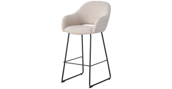 BARHOCKER Webstoff Schwarz, Beige Eisen Stoffauswahl - Beige/Schwarz, Design, Textil/Metall (55/104,5/60,5cm) - Novel