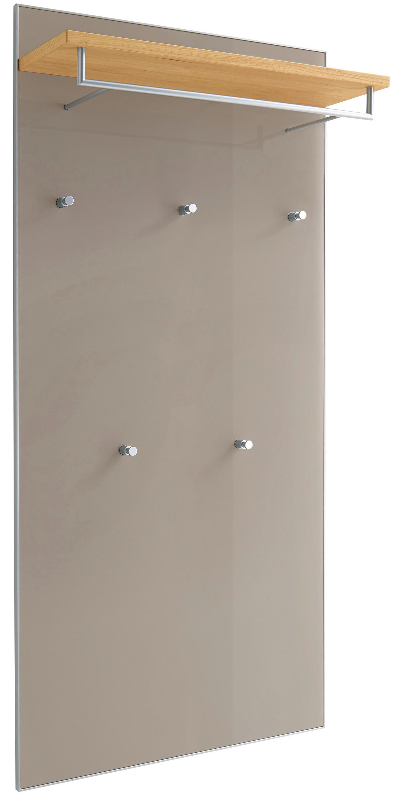 GARDEROBENPANEEL  in 80/170/27 cm  - Taupe/Eiche Bianco, Design, Glas/Holz (80/170/27cm) - Novel