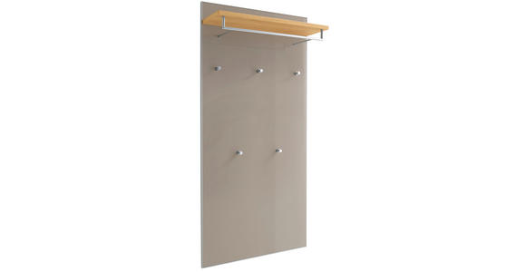 GARDEROBENPANEEL in 80/170/27 cm - Taupe/Eiche Bianco, Design, Glas/Holz (80/170/27cm) - Novel