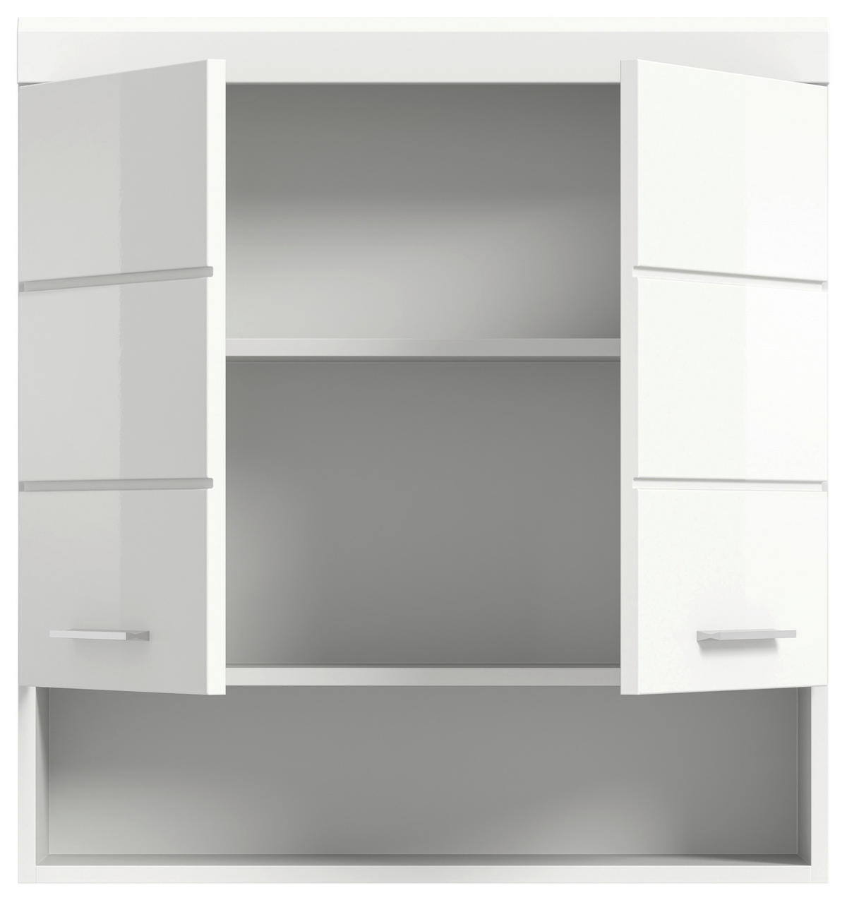 HÄNGESCHRANK 74/79/24 cm  - Weiß Hochglanz/Silberfarben, MODERN, Holzwerkstoff/Kunststoff (74/79/24cm) - MID.YOU