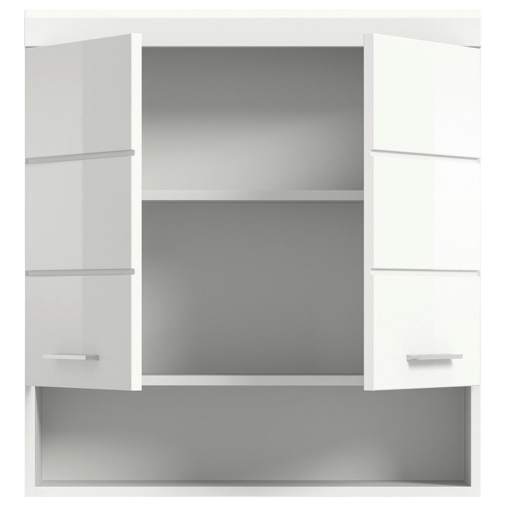 Thumbnail - Mid.you Hängeschrank, Weiß Hochglanz, Kunststoff, 1 Fächer, 74x79x24 cm, FSC Mix, hängend, Badezimmer, Badezimmerschränk...