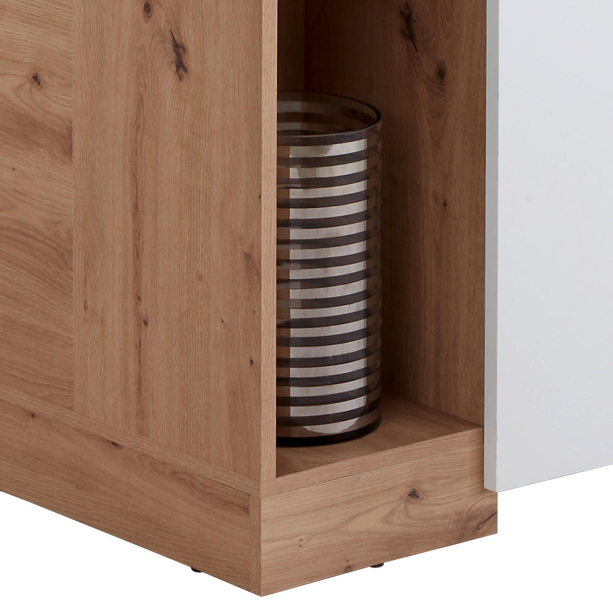 ECKSCHRANK 120/205/150 cm Weiß, Eiche Artisan  - Alufarben/Weiß, MODERN, Holzwerkstoff (120/205/150cm) - Ondega