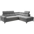 ECKSOFA Grau Struktur  - Schwarz/Grau, MODERN, Textil/Metall (254/212cm) - Carryhome