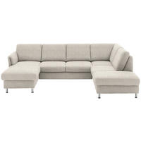 WOHNLANDSCHAFT in Flachgewebe Beige  - Chromfarben/Beige, Konventionell, Textil/Metall (168/305/200cm) - Beldomo System