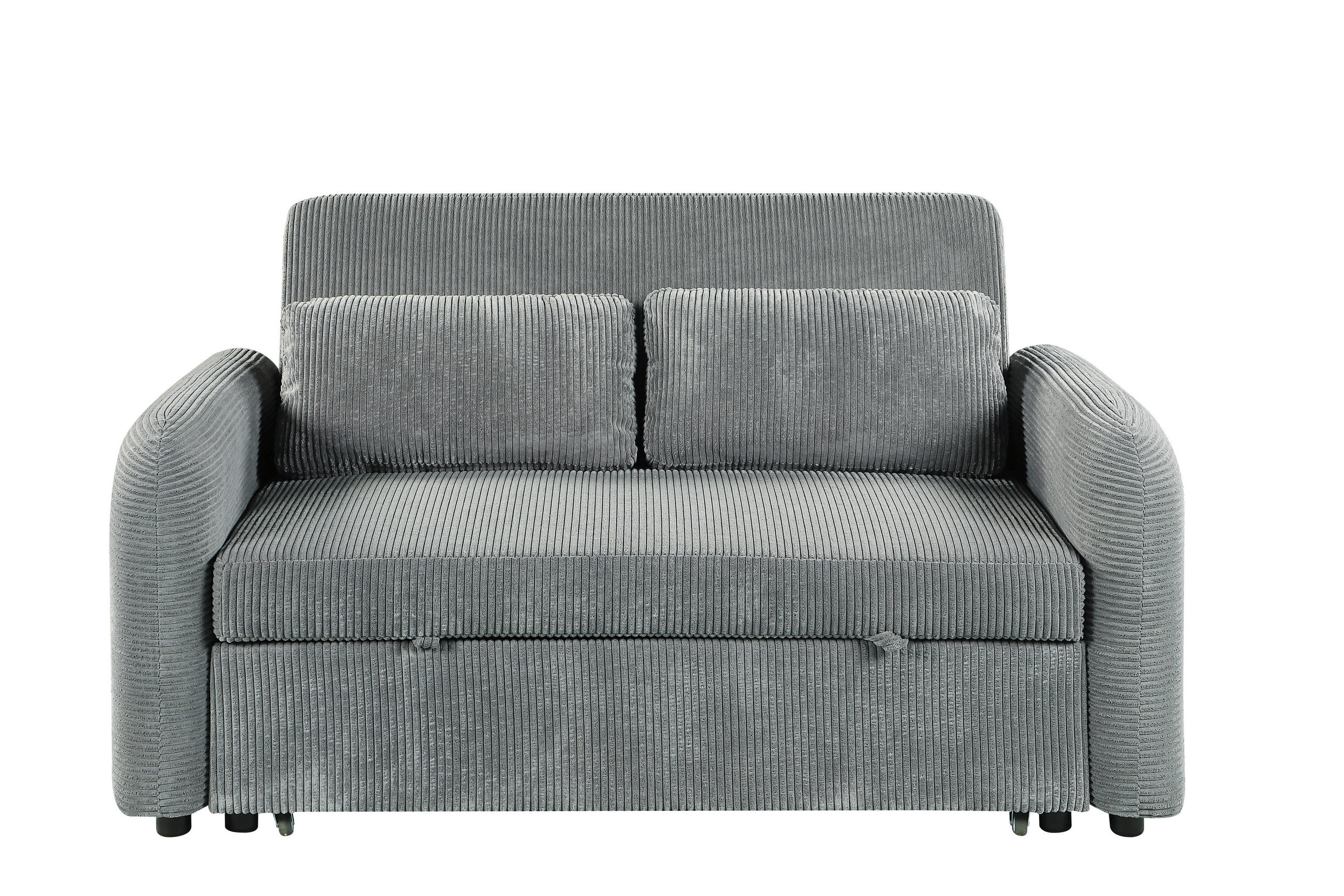 SCHLAFSOFA Cord Dunkelgrau  - Dunkelgrau/Schwarz, Design, Kunststoff/Textil (150/86/90cm) - MID.YOU