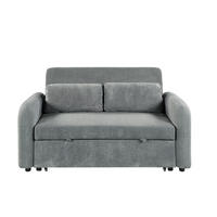 SCHLAFSOFA Cord Dunkelgrau  - Dunkelgrau/Schwarz, Design, Kunststoff/Textil (150/86/90cm) - MID.YOU