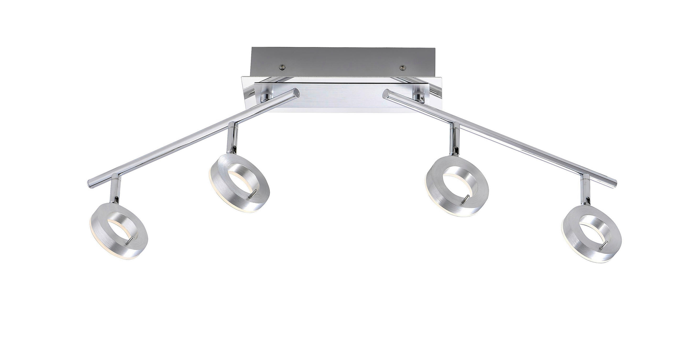 LED-DECKENLEUCHTE 94/21/19 cm   - Alufarben, Design, Glas/Metall (94/21/19cm) - Paul Neuhaus