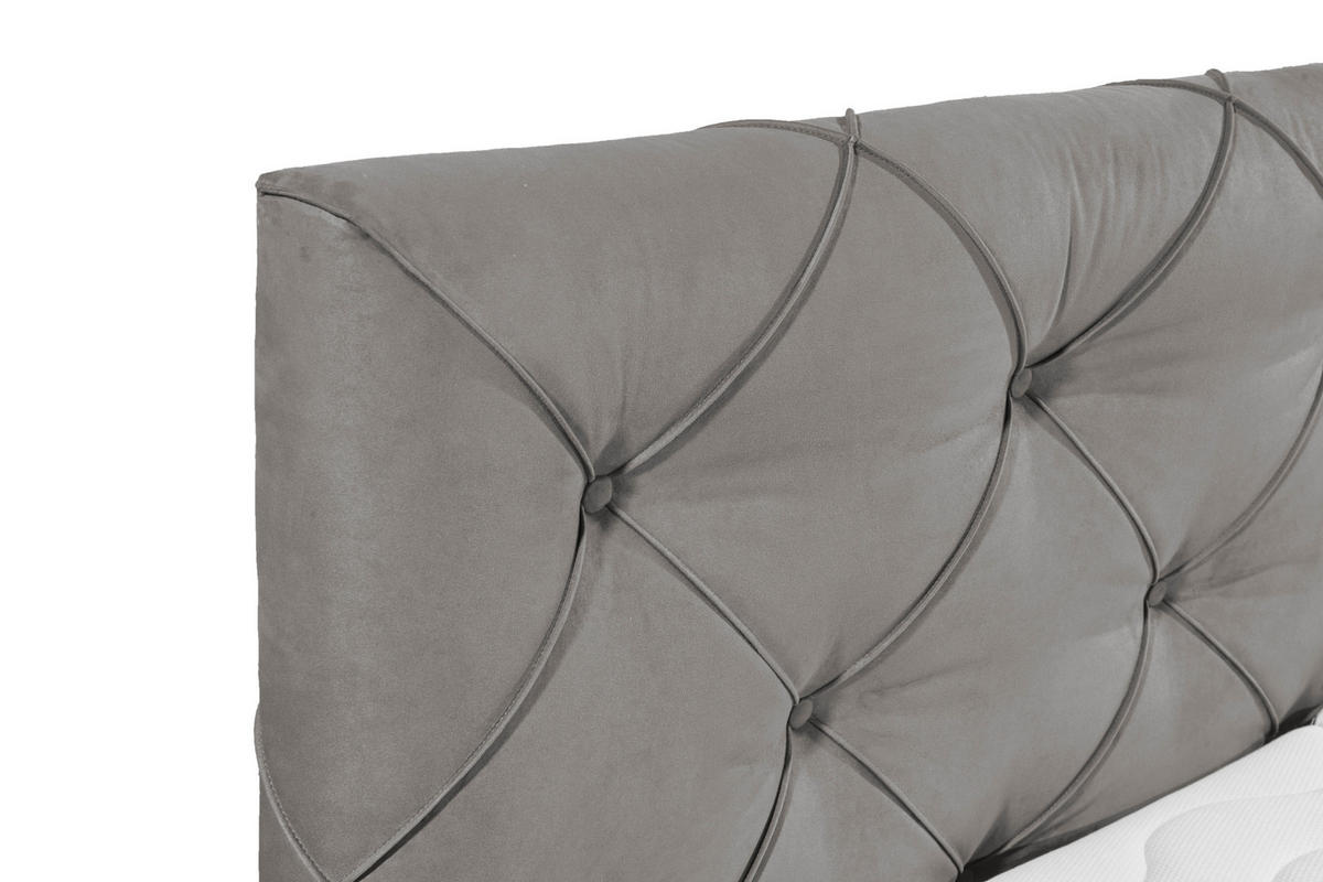 BOXSPRINGBETT 180/200 cm  in Grau  - Schwarz/Grau, MODERN, Holzwerkstoff/Kunststoff (180/200cm) - MID.YOU