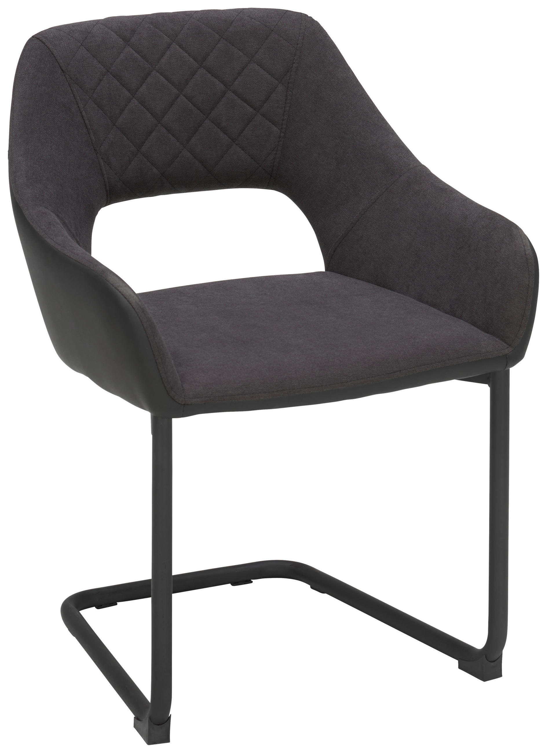 Schwingstuhl in Metall, Textil Anthrazit, Schwarz