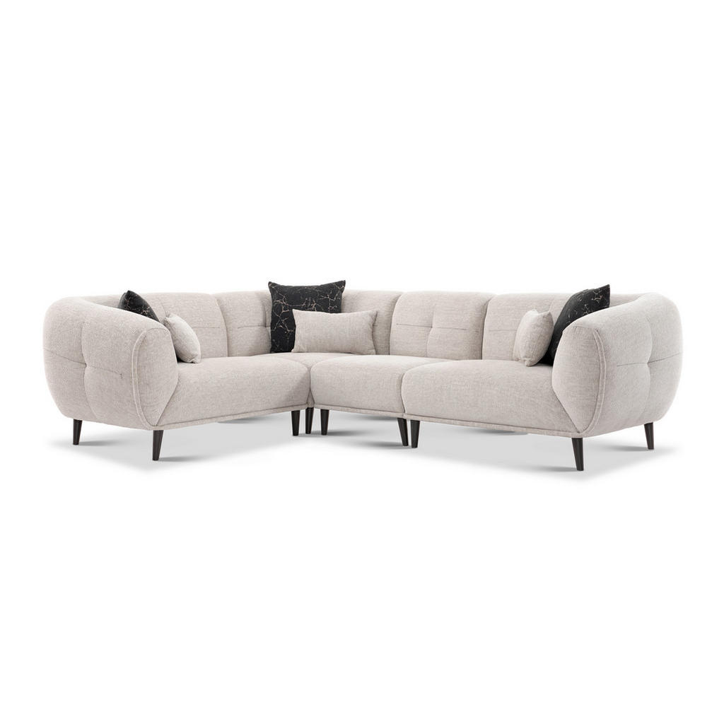 Thumbnail - Livetastic Ecksofa, Hellgrau, Textil, 6-Sitzer, Füllung: Schaumstoffflocken,Schaumstoffflocken, rechts montierbar, Eckte...