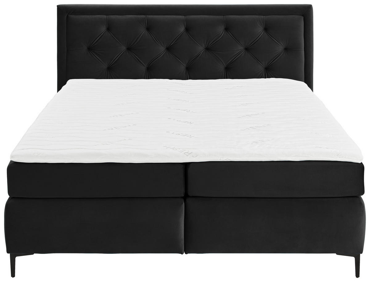 BOXSPRINGBETT 160/200 cm  in Schwarz  - Schwarz, Konventionell, Textil/Metall (160/200cm) - Boxxx