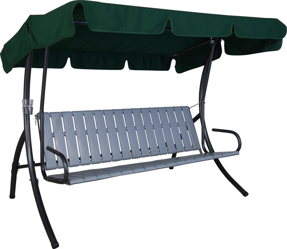 HOLLYWOODSCHAUKEL 210/160/145 cm  - Dunkelgrau/Anthrazit, Basics, Kunststoff/Textil (210/160/145cm) - Boxxx