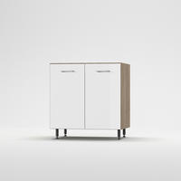 MOSOGATÓ-ALSÓSZEKRÉNY - tölgyfa színű/magasfényű fehér, Basics, fa/fém (80/87/56cm) - Carryhome