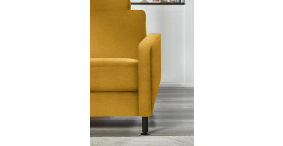 ECKSOFA  in Chenille, Flachgewebe Currygelb  175/316 cm  - Currygelb/Schwarz, Design, Textil/Metall (175/316cm) - Dieter Knoll