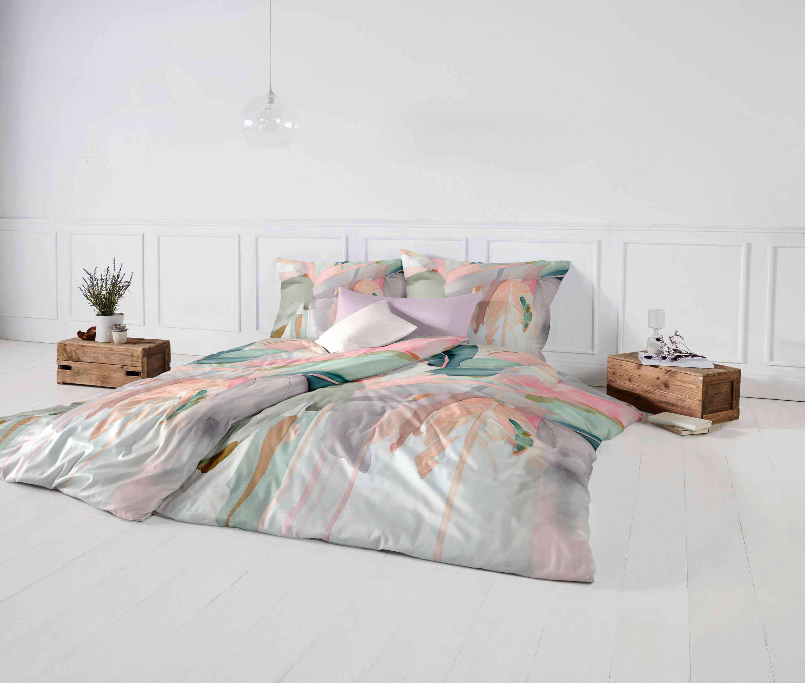 POSTELJINA 200/200 cm BED ART S - svijetlo ružičasta/bijela, Konvencionalno, tekstil (200/200cm) - Fleuresse