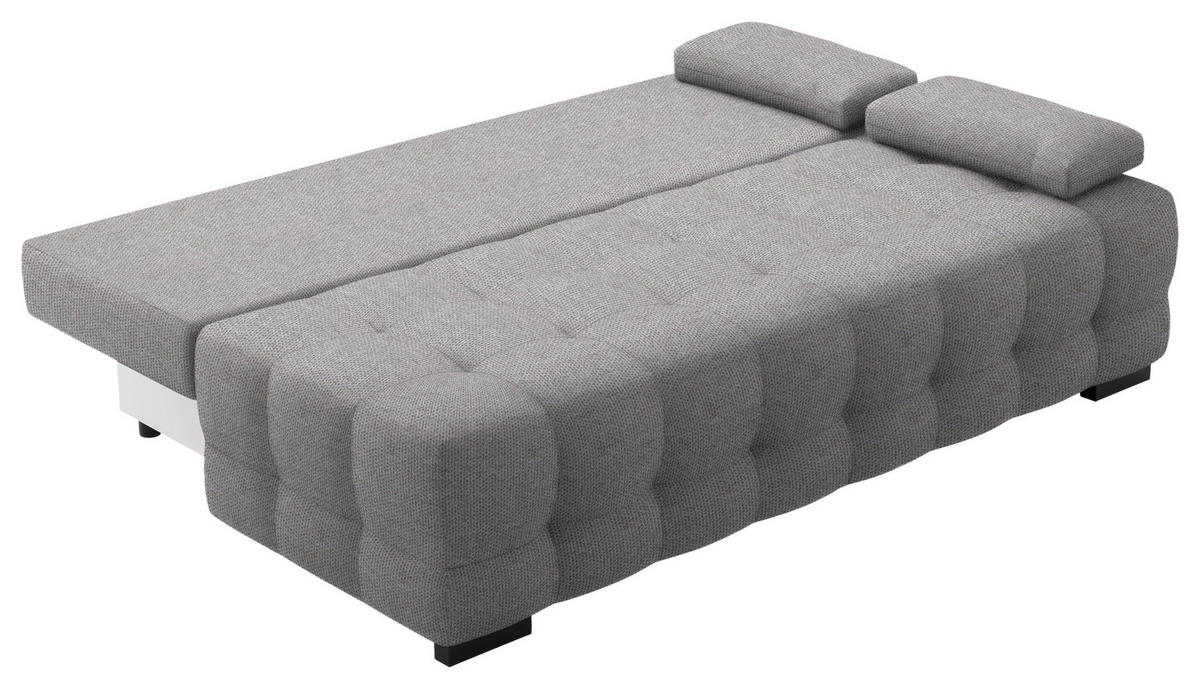 SCHLAFSOFA  mit Stoffauswahl, Schlafen auf Sitzhöhe, Rücken echt Struktur Grau  - Schwarz/Grau, KONVENTIONELL, Kunststoff/Textil (209/96/100cm) - Stylife