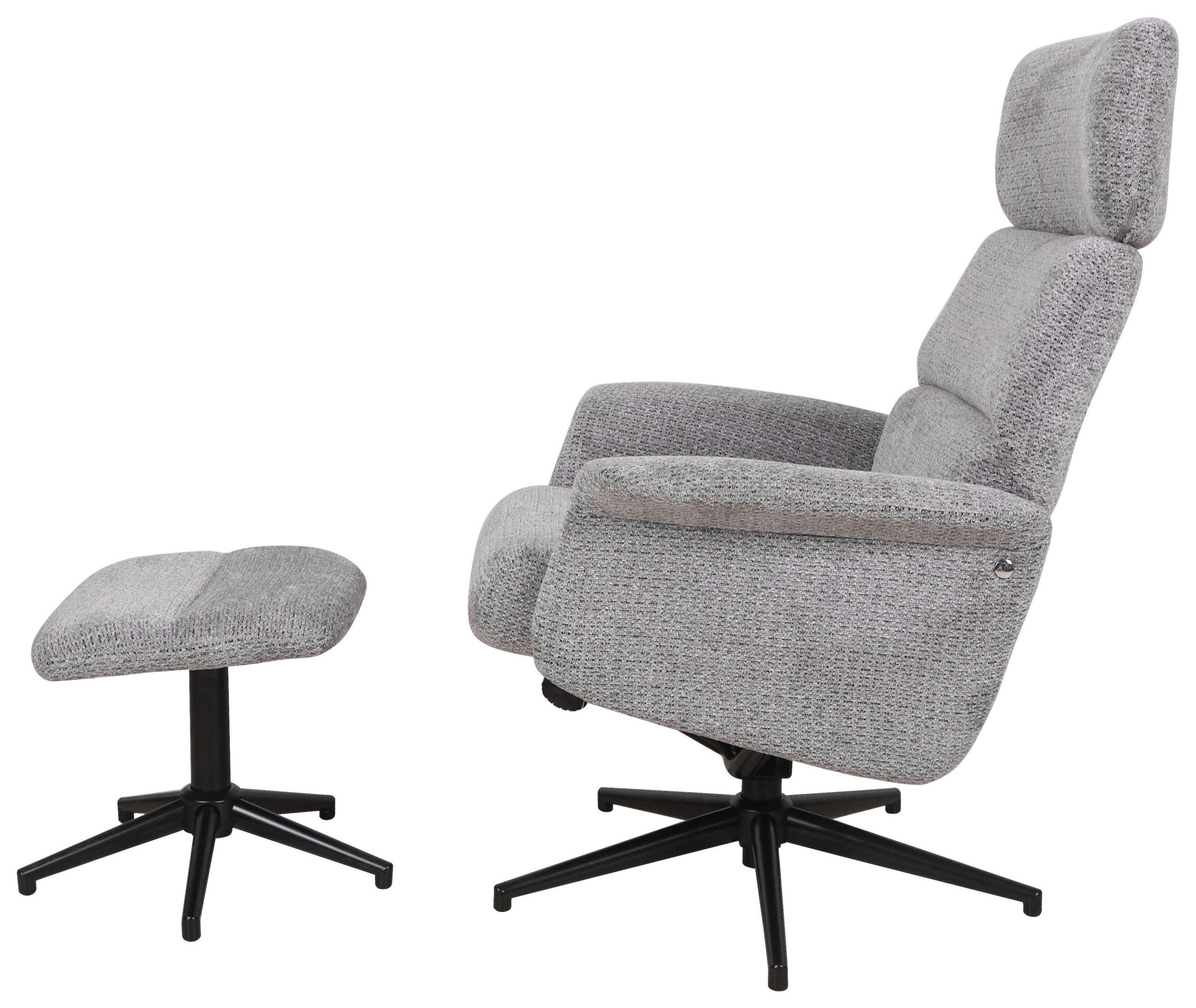 RELAXSESSELSET Webstoff    - Schwarz/Grau, Design, Textil/Metall (74/106-96/72-101cm) - Carryhome