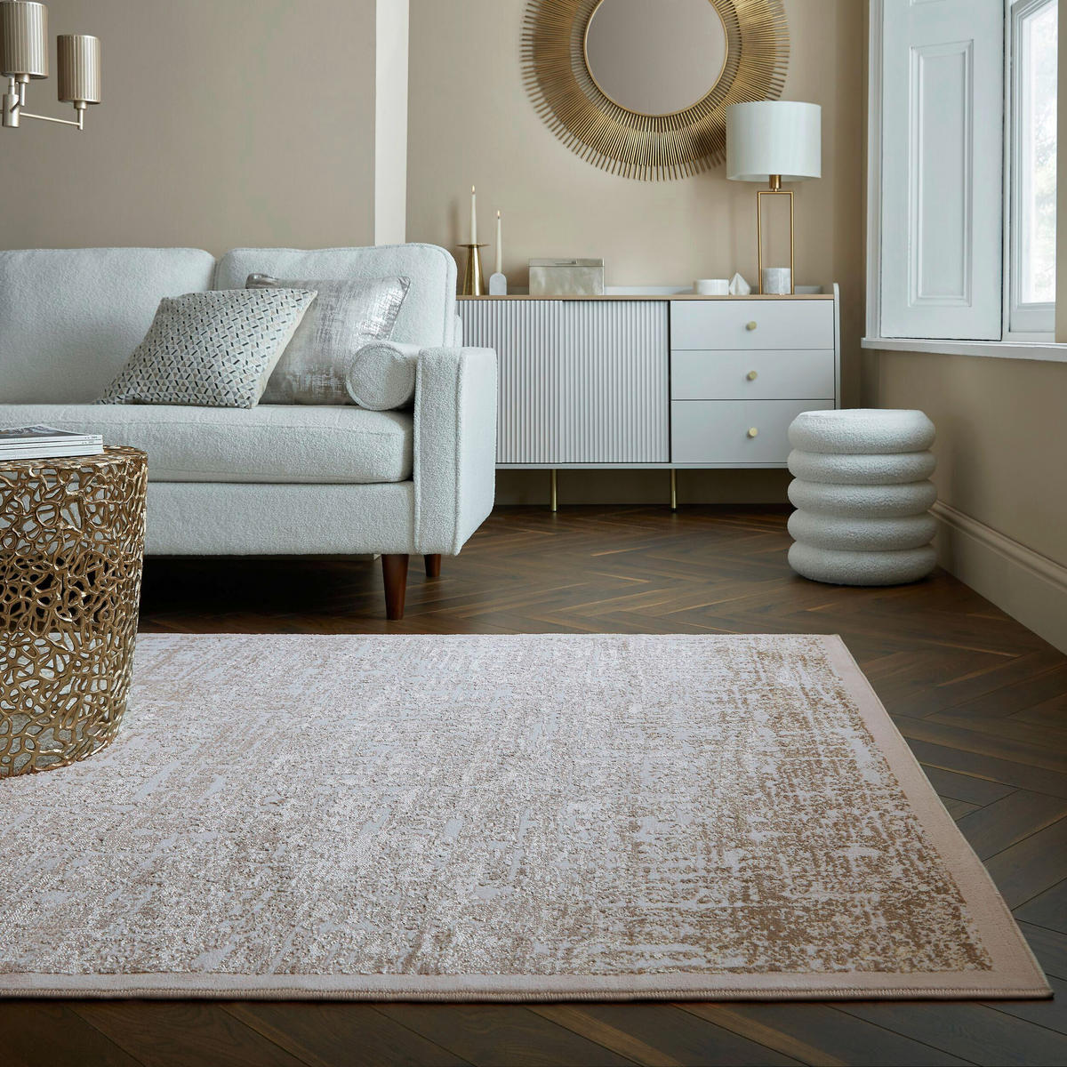 TKANÝ KOBEREC, 80/150 cm, šampaňská - šampaňská, Basics, textil (80/150cm)
