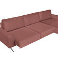 ECKSOFA in Webstoff Rosa  - Schwarz/Rosa, Design, Textil/Metall (320/172cm) - Valnatura