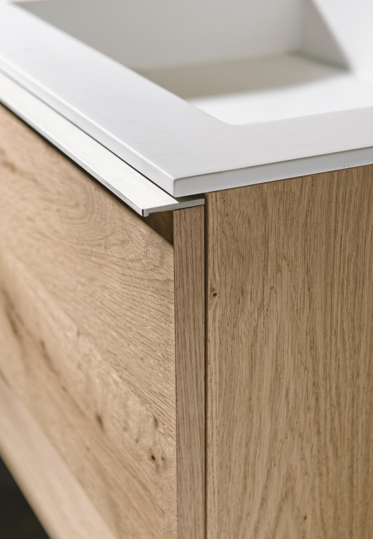 BADEZIMMER  in 96,4 cm  - Eichefarben/Weiß, Natur, Holz/Stein (96,4cm) - Voglauer