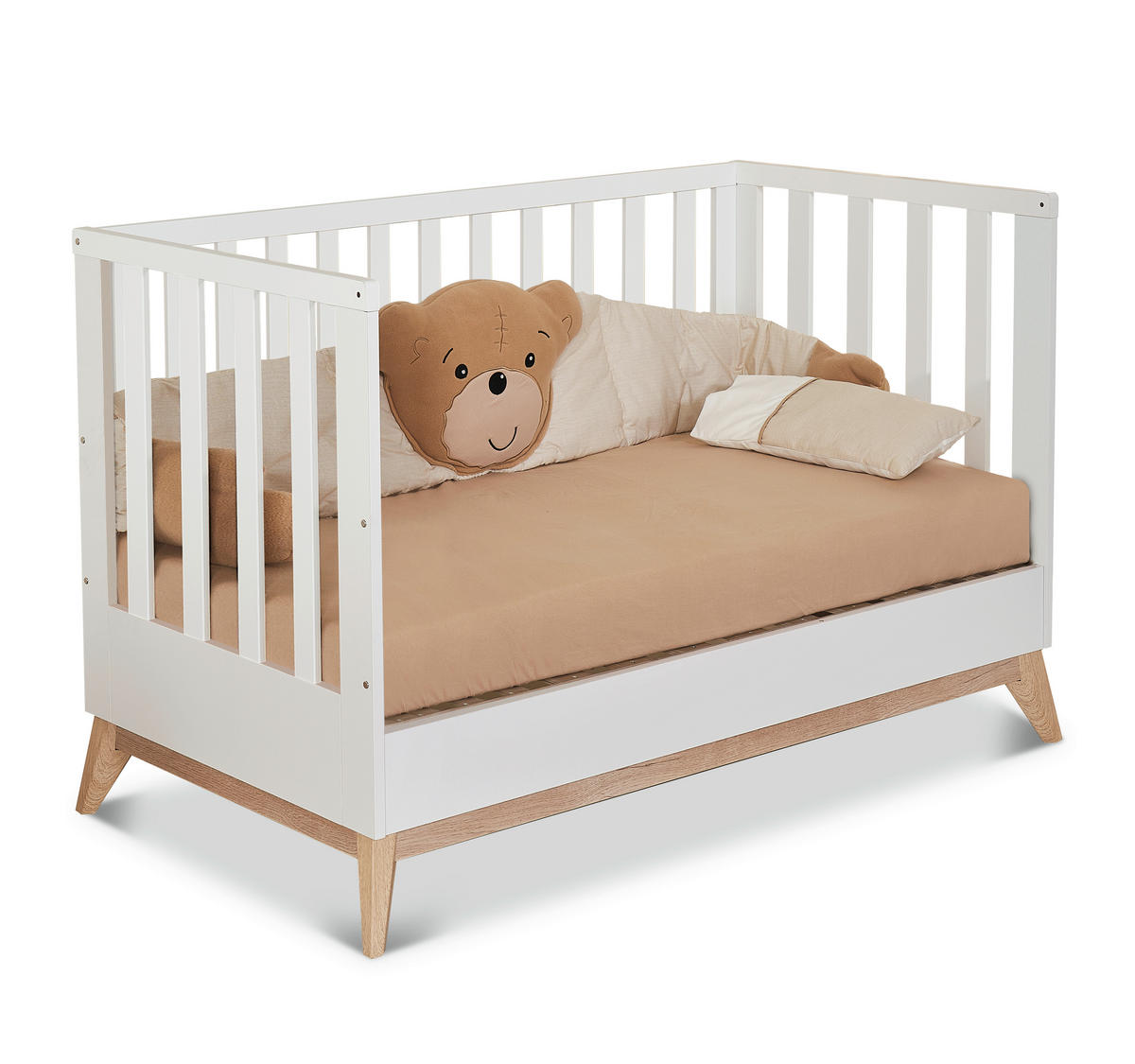 GITTERBETT VIGGO  144/76/94 cm   - Eichefarben/Weiß, Basics, Holzwerkstoff (144/76/94cm) - Jimmylee