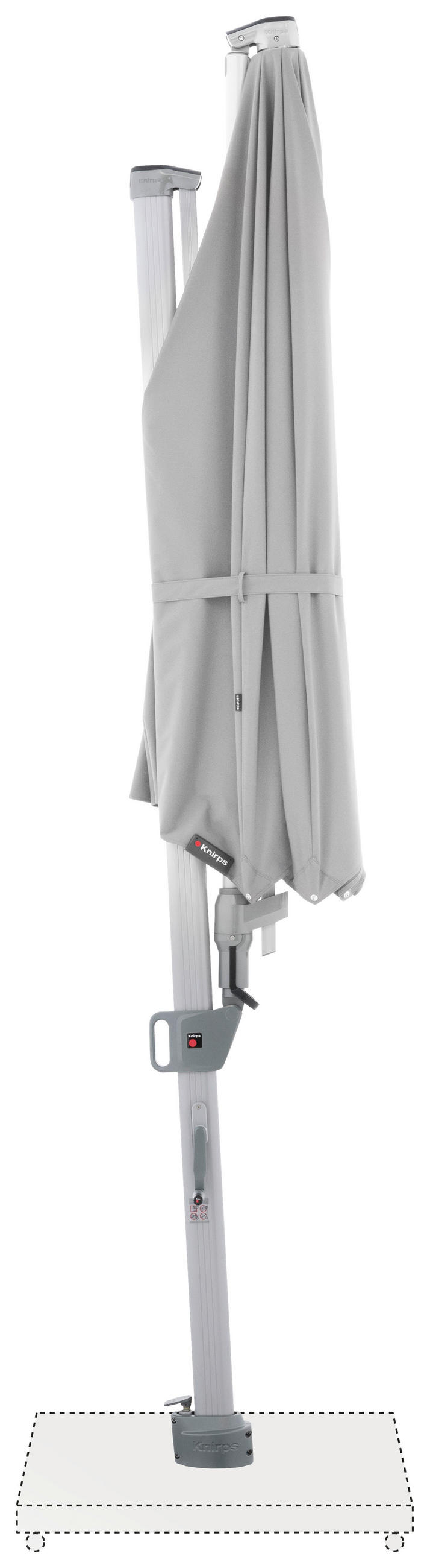 AMPELSCHIRM 340 cm Hellgrau  - Silberfarben/Hellgrau, Basics, Textil/Metall (340/340cm) - KNIRPS