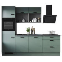 KÜCHENLEERBLOCK 260 cm   in Graphitfarben, Dunkelgrün  - Dunkelgrün/Schwarz, Basics, Holzwerkstoff/Metall (260cm) - Venda