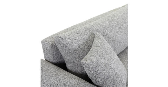 ECKSOFA Grau Flachgewebe Zierkissen, Rückenkissen, Bettkasten, Schlaffunktion, Rücken echt, Liegefläche im Originalstoff  - Schwarz/Grau, KONVENTIONELL, Kunststoff/Textil (145/285cm) - Carryhome