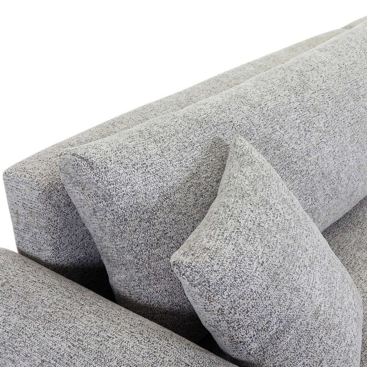 ECKSOFA Grau Flachgewebe Zierkissen, Rückenkissen, Bettkasten, Schlaffunktion, Rücken echt, Liegefläche im Originalstoff  - Schwarz/Grau, KONVENTIONELL, Kunststoff/Textil (145/285cm) - Carryhome