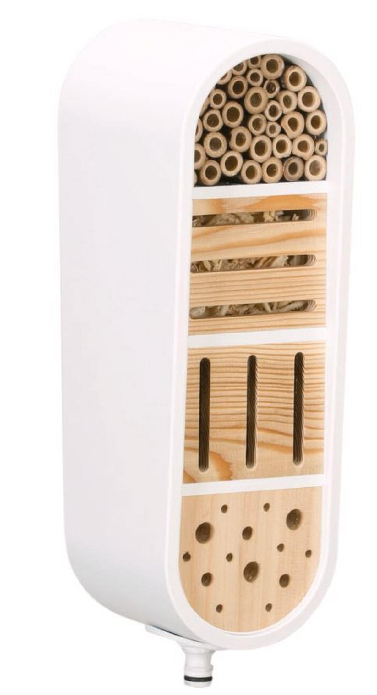 CLICK UP INSEKTENHOTEL - Weiß/Naturfarben, Basics, Holz/Kunststoff (12,7/16,2/37,8cm) - Gardena