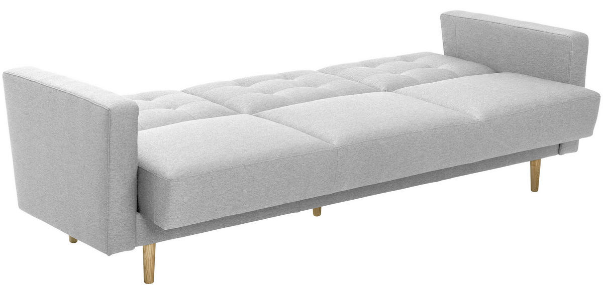 3-SITZER-SOFA in Flachgewebe Hellgrau  - Eschefarben/Hellgrau, Modern, Holz/Textil (224/81/83cm) - Max Winzer