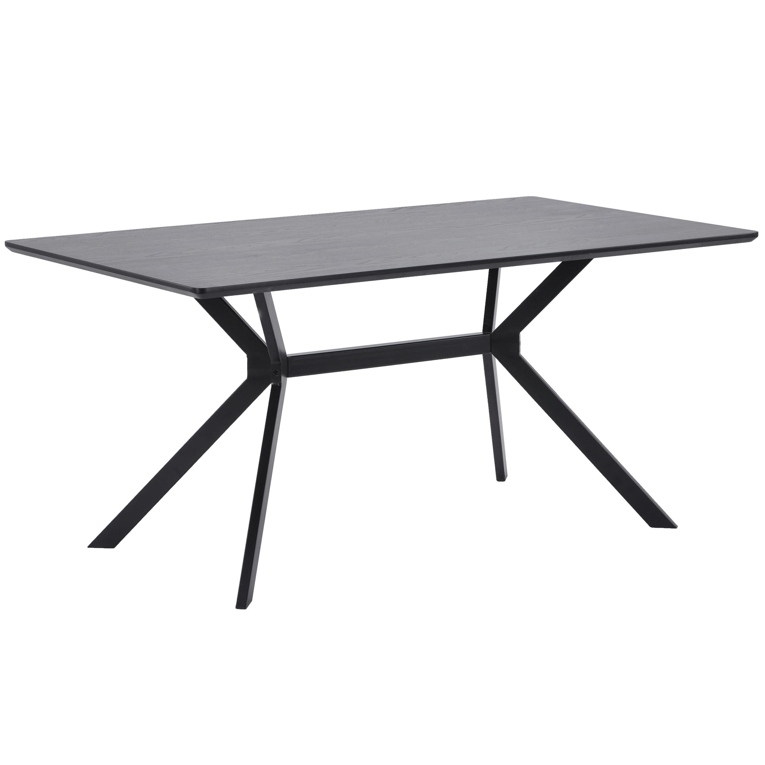 ESSTISCH Kiefer rechteckig Schwarz  - Schwarz, Design, Holz/Metall (200/90/75cm) - Livetastic
