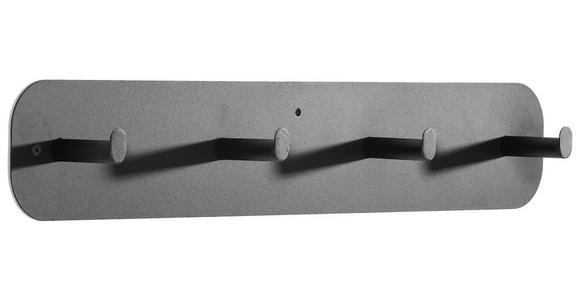 HAKENLEISTE in Schwarz - Schwarz, Trend, Metall (60/10/6cm) - Carryhome