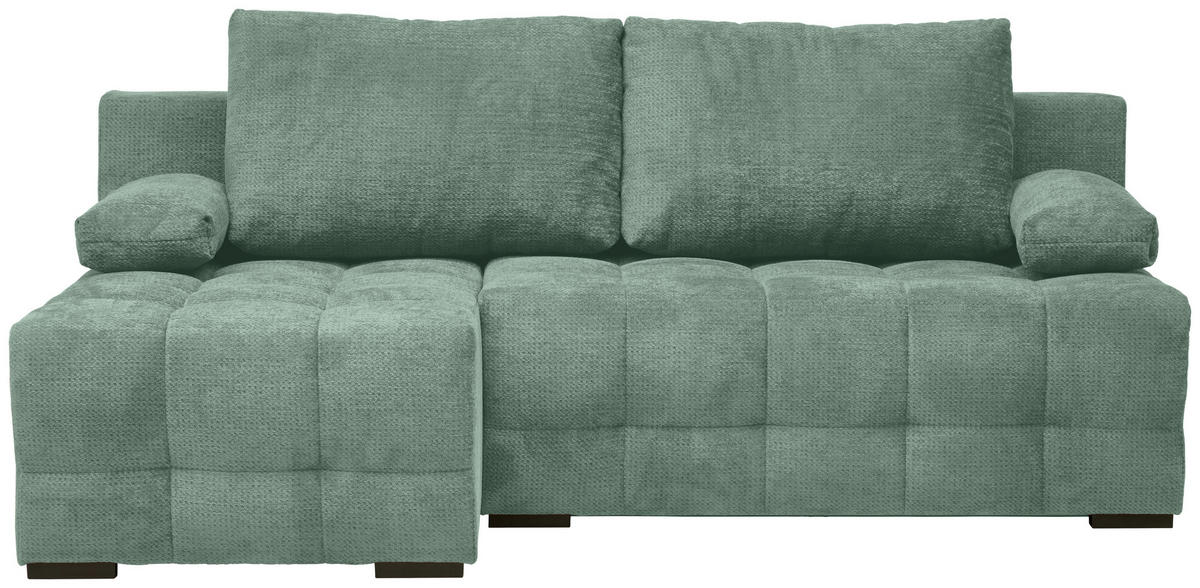 Freisteller von home24 ECKSOFA Dunkelgrün Chenille.