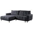 ECKSOFA in Chenille Graphitfarben  - Schwarz/Graphitfarben, KONVENTIONELL, Holz/Textil (180/266cm) - Carryhome