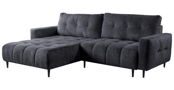 ECKSOFA in Chenille Graphitfarben - Schwarz/Graphitfarben, KONVENTIONELL, Holz/Textil (180/266cm) - Carryhome