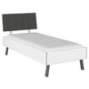 BETT 90/200 cm  in Weiß  - Weiß/Grau, Design, Holzwerkstoff/Textil (90/200cm) - Carryhome