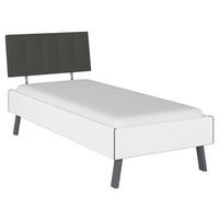 BETT 90/200 cm  in Weiß  - Weiß/Grau, Design, Textil/Metall (90/200cm) - Carryhome