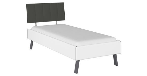 BETT 90/200 cm  in Weiß  - Weiß/Grau, Design, Holzwerkstoff/Textil (90/200cm) - Carryhome