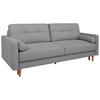 SCHLAFSOFA Flachgewebe Dunkelgrau  - Dunkelgrau/Eiche Wotan, KONVENTIONELL, Holz/Textil (222/93/99cm) - MID.YOU