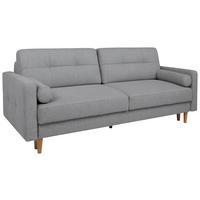 SCHLAFSOFA Flachgewebe Hellgrau  - Eiche Wotan/Hellgrau, KONVENTIONELL, Holz/Textil (222/93/99cm) - MID.YOU