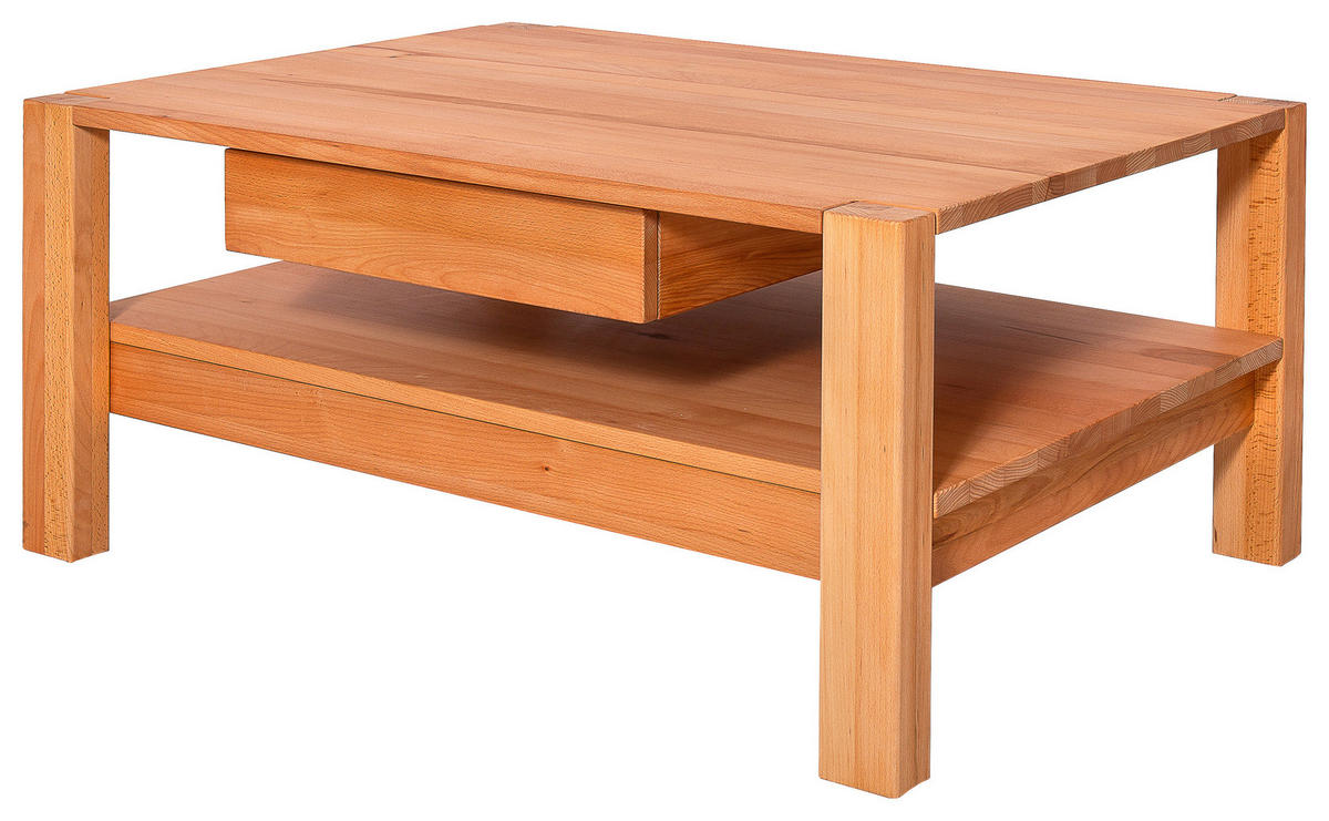 COUCHTISCH Kernbuche massiv 110/70/47,5 cm rechteckig Buchefarben  - Buchefarben, KONVENTIONELL, Holz (110/70/47,5cm) - Linea Natura