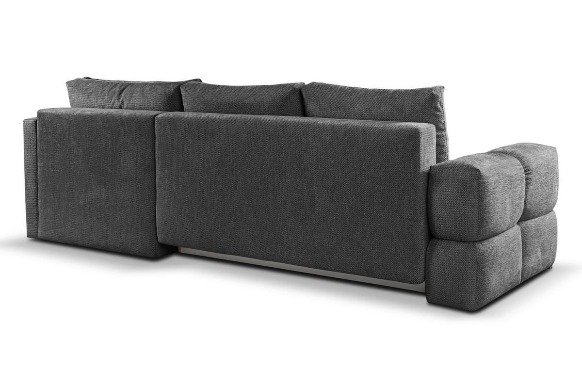 ECKSOFA Anthrazit Chenille  - Anthrazit/Schwarz, Design, Textil/Metall (267/185cm) - Stylife